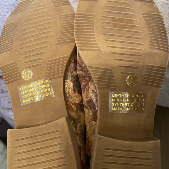 Django & Juliette Kotty Vintage Metallic Floral Shoes NEW - Picture 4 of 5